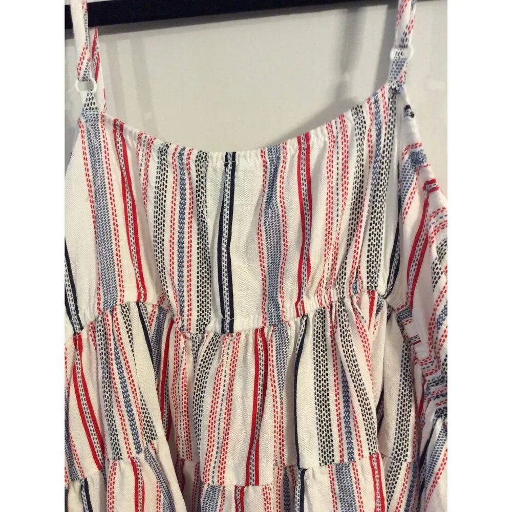 Jun & Ivy striped front tye cropped tank top Medium M